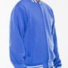 Men’s Fleece Varsity Jacket – Snap Button, Striped Trim