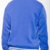 Men’s Fleece Varsity Jacket – Snap Button, Striped Trim