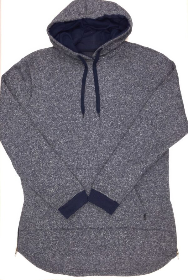 Extra-Long Marble Hoodie with Contrast Cuffs – Men’s