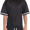 Men’s Mesh-Sleeve Athletic T-Shirt with Tape Detail