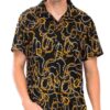 Men’s Beaded-String Button-Down Shirt – Multi Print