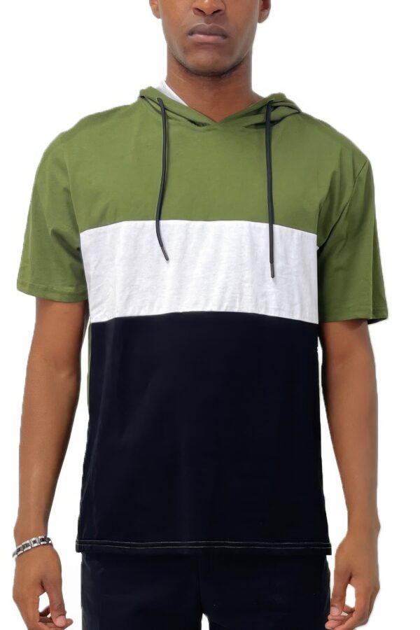 Men’s Hooded Short-Sleeve Colorblock T-Shirt