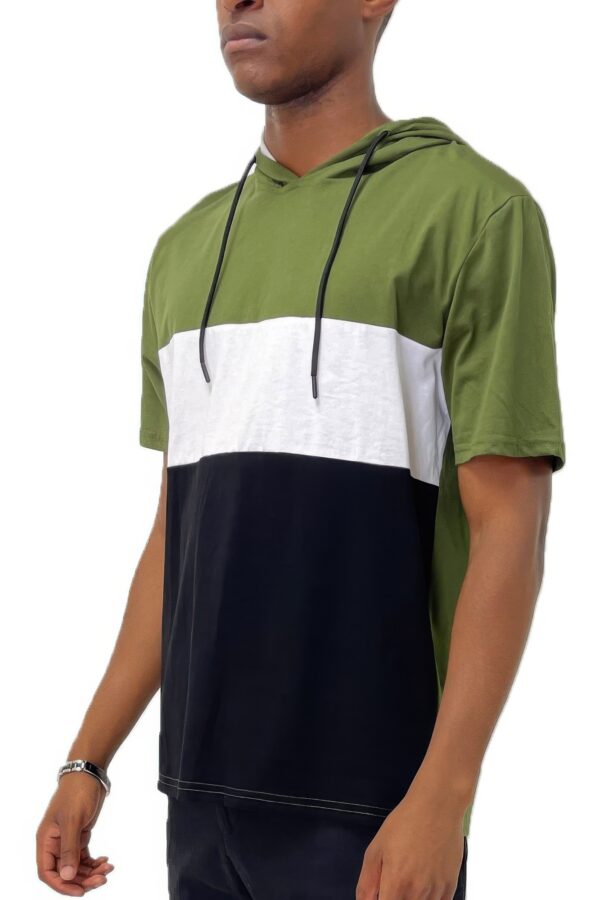 Men’s Hooded Short-Sleeve Colorblock T-Shirt