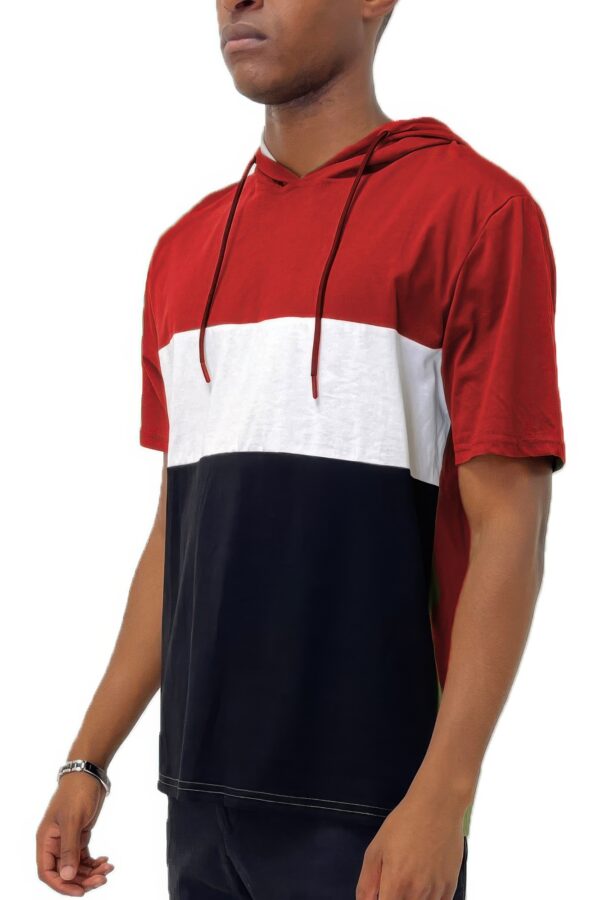 Men’s Hooded Short-Sleeve Colorblock T-Shirt