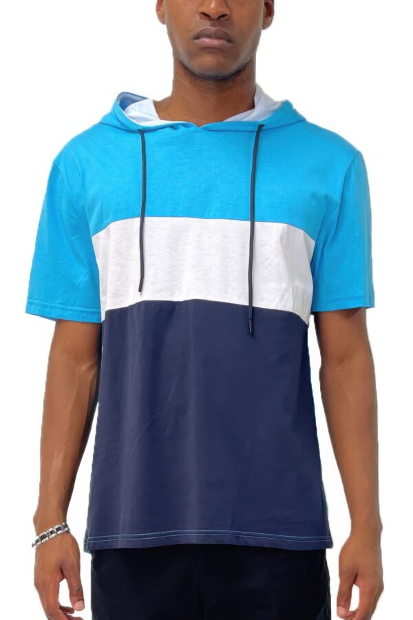Men’s Hooded Short-Sleeve Colorblock T-Shirt