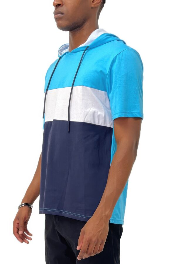 Men’s Hooded Short-Sleeve Colorblock T-Shirt