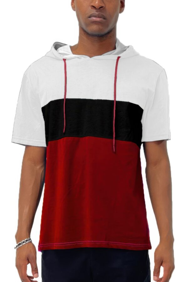Men’s Hooded Short-Sleeve Colorblock T-Shirt