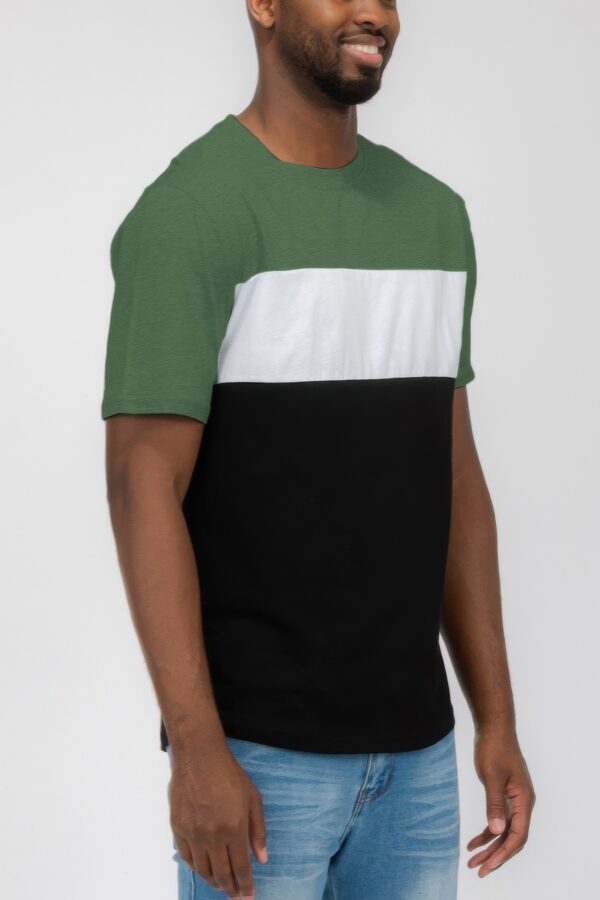 Men’s Three-Color Block Short Sleeve T-Shirt