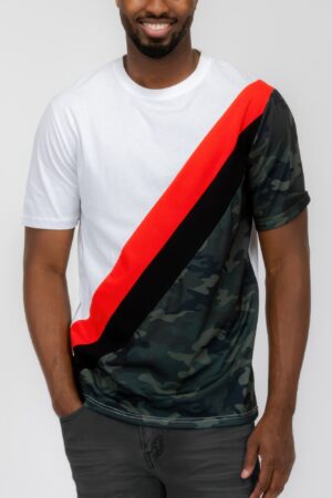 Men’s Camo Color Block T-Shirt – Regular Fit