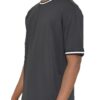 Micromesh Round-Neck T-Shirt with Striped Tape
