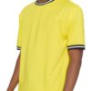Micromesh Round-Neck T-Shirt with Striped Tape