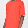 Micromesh Round-Neck T-Shirt with Striped Tape