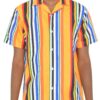 Men’s Short-Sleeve Striped Button-Down Shirt
