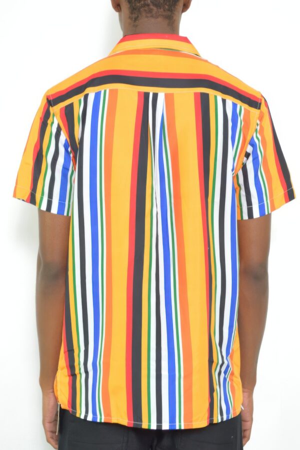 Men’s Short-Sleeve Striped Button-Down Shirt