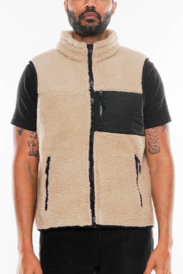 Padded Sherpa Fleece Vest – Soft Sherpa Exterior