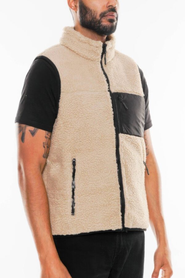 Padded Sherpa Fleece Vest – Soft Sherpa Exterior