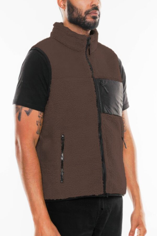 Padded Sherpa Fleece Vest – Soft Sherpa Exterior