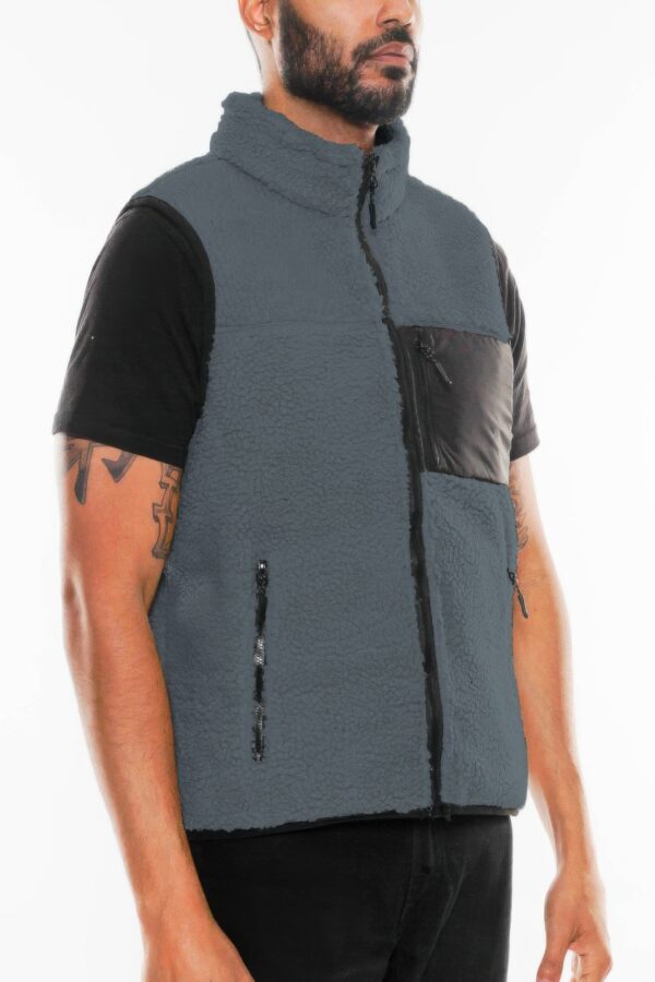 Padded Sherpa Fleece Vest – Soft Sherpa Exterior