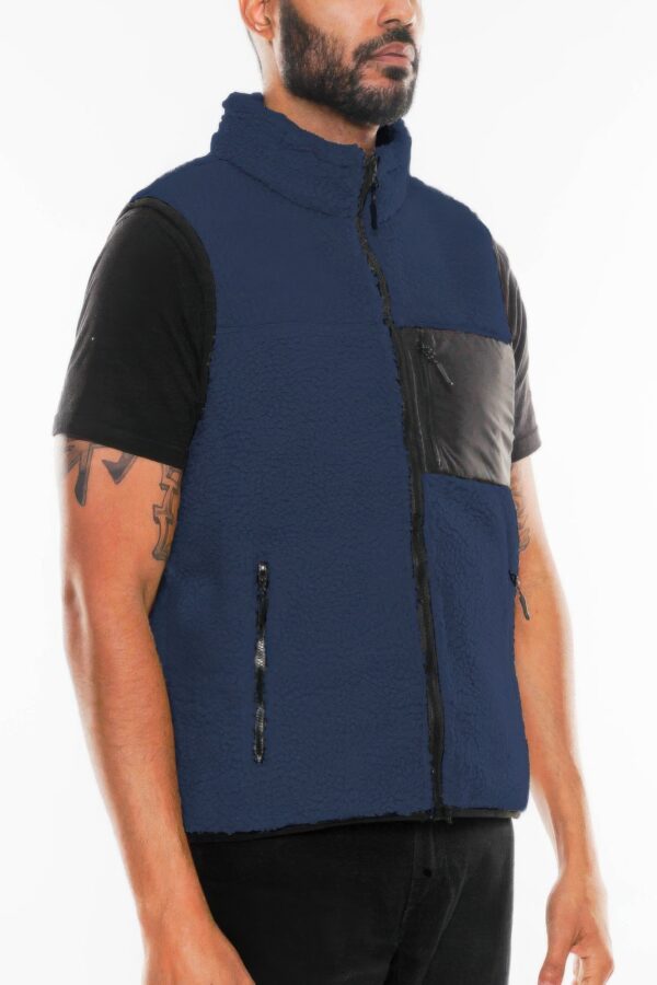 Padded Sherpa Fleece Vest – Soft Sherpa Exterior