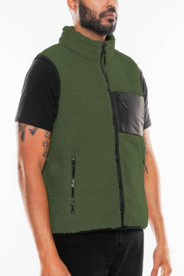Padded Sherpa Fleece Vest – Soft Sherpa Exterior