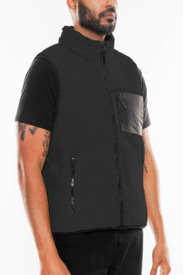 Padded Sherpa Fleece Vest – Soft Sherpa Exterior