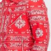 Men’s Bandana-Print Vegan Leather Jacket with Dual Zips