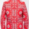 Men’s Bandana-Print Vegan Leather Jacket with Dual Zips