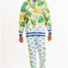 Printed Hoodie & Sweatpant Set with Ankle Zippers – Multi
