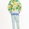 Printed Hoodie & Sweatpant Set with Ankle Zippers – Multi