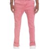 Distressed Denim Pants with Checkered Tape