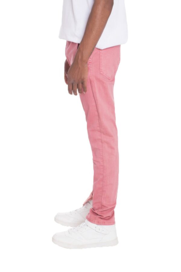 Distressed Denim Pants with Checkered Tape