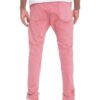 Distressed Denim Pants with Checkered Tape