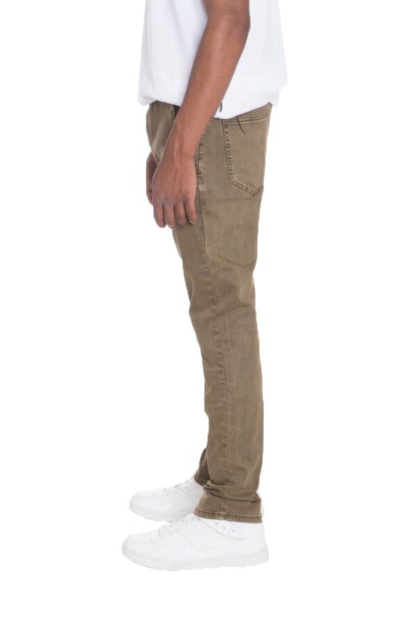 Distressed Denim Pants with Checkered Tape