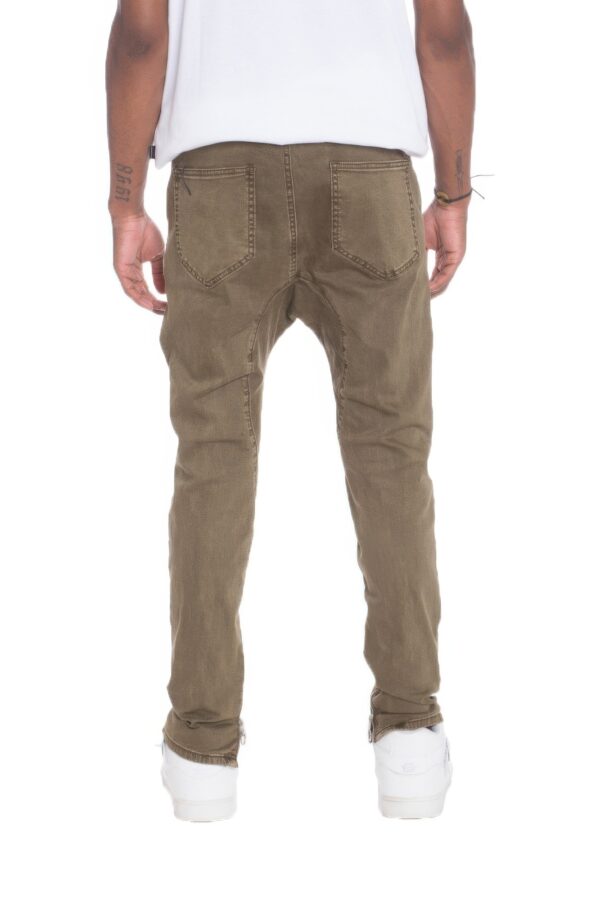 Distressed Denim Pants with Checkered Tape