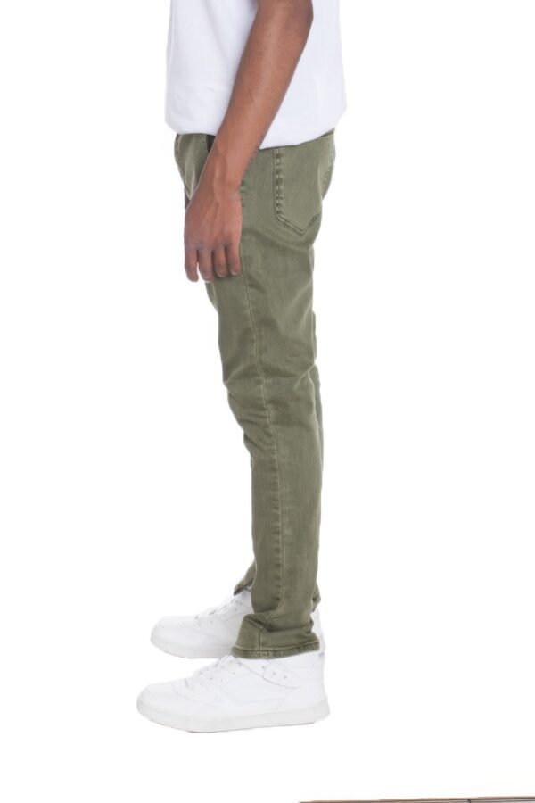 Distressed Denim Pants with Checkered Tape