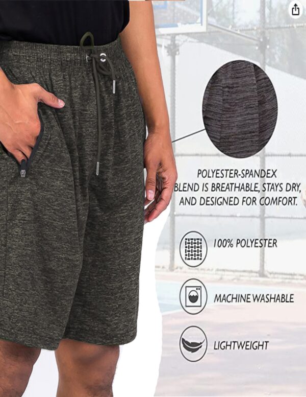 Lightweight Marbled Running Shorts with Zipper Pockets