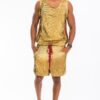 Metallic Flick Muscle Tank – Black/Red, Gold