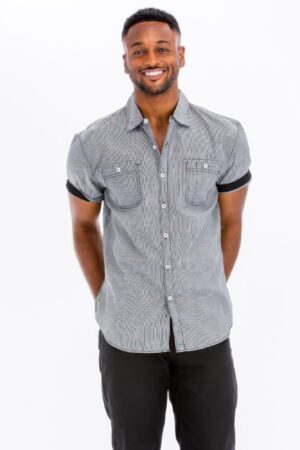 Men’s Lightweight Short Sleeve Button-Down Shirt – Solid