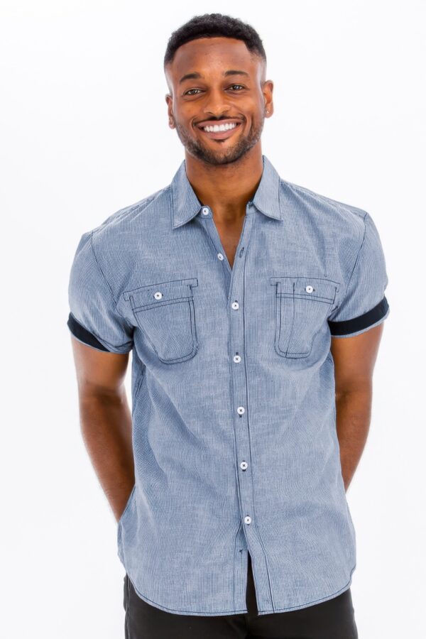 Men’s Lightweight Short Sleeve Button-Down Shirt – Solid