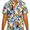 Hawaiian Print Short-Sleeve Button-Down Shirt – Multi