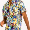 Hawaiian Print Short-Sleeve Button-Down Shirt – Multi