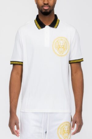 Lion Head Embroidered Polo Shirt