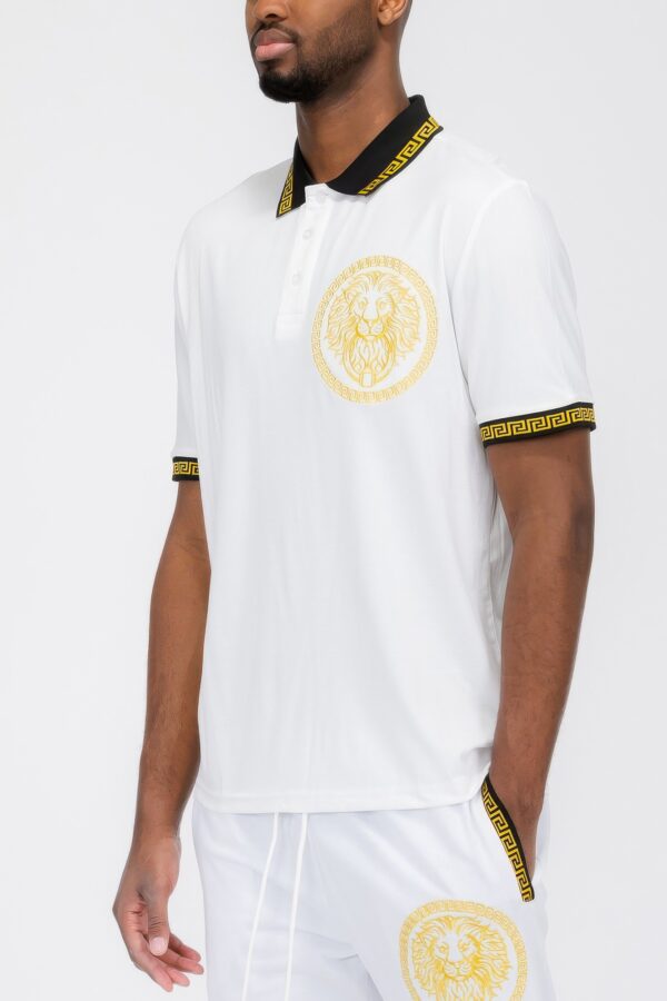 Lion Head Embroidered Polo Shirt