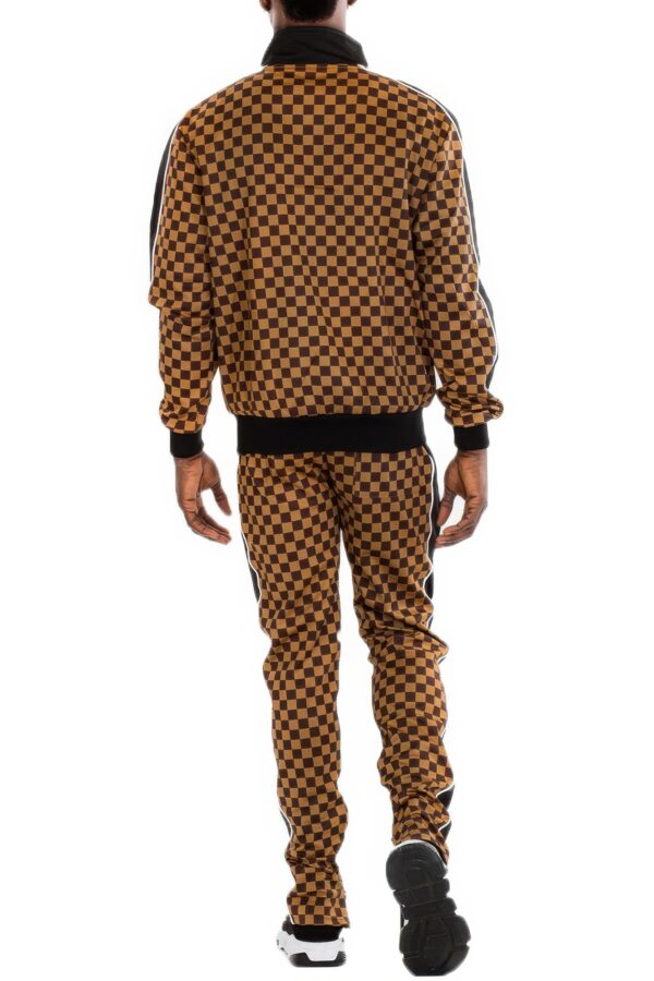 Rich Checkered Track Pants with Ankle Zippers