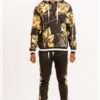 Printed Hoodie & Sweatpants Set with Ankle Zippers