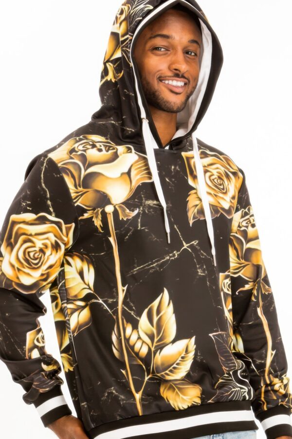 Printed Hoodie & Sweatpants Set with Ankle Zippers
