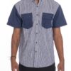 Men’s Short-Sleeve Two-Tone Button-Down Shirt