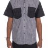 Men’s Short-Sleeve Two-Tone Button-Down Shirt