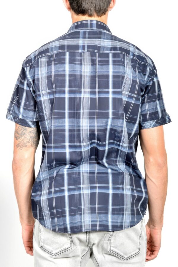 Men’s Short-Sleeve Plaid Shirt – Button Chest Pockets