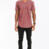 Men’s Short Sleeve Henley – 4-Button Scallop Hem